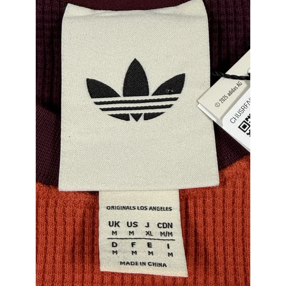 adidas LS Sports Tee Adidas OG LA Orange Waffle Knit JX6138 Men's Size Medium